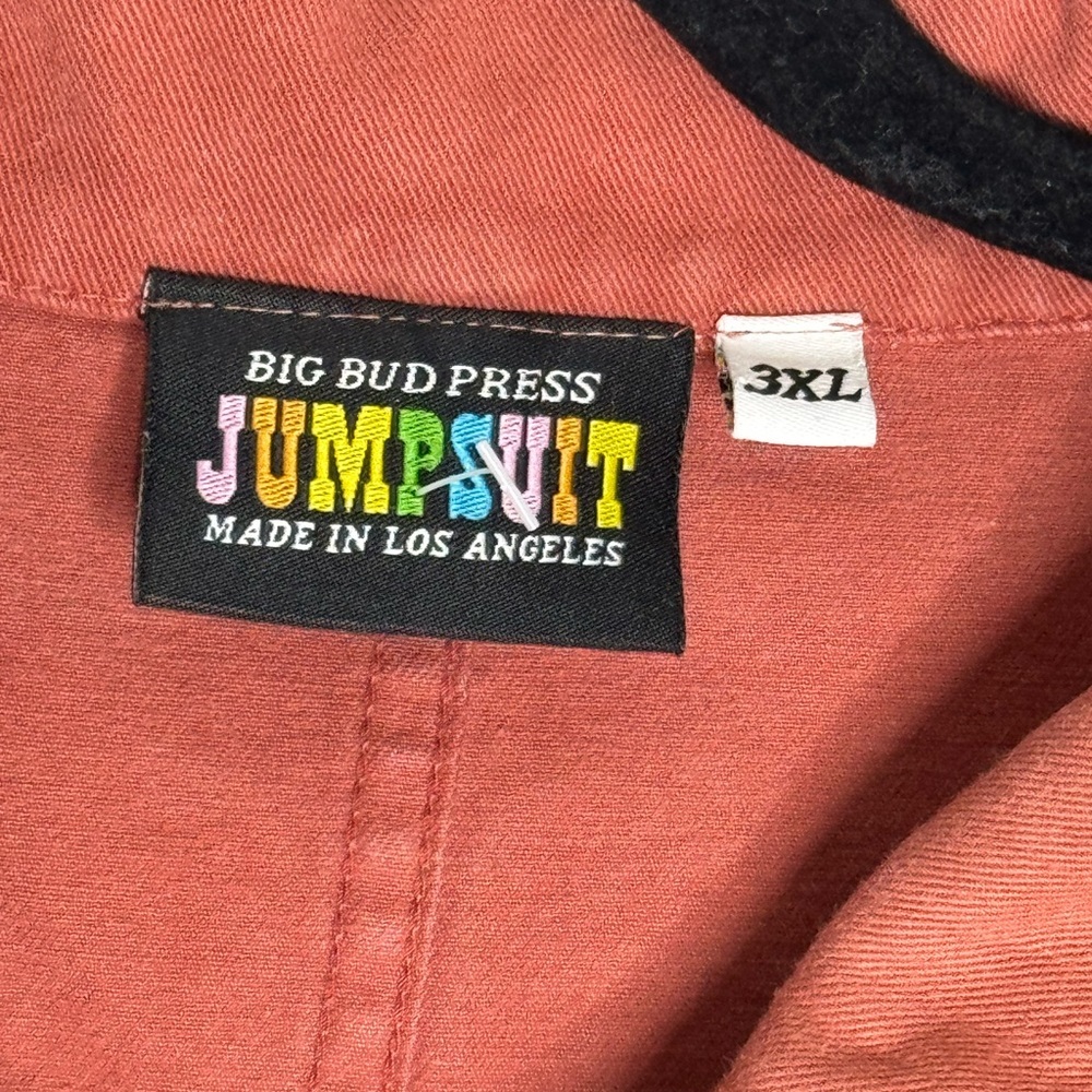 Big Bud Press Everyday Jumpsuit in a long-sleeve clay red cotton twill 3X - Picture 7 of 13